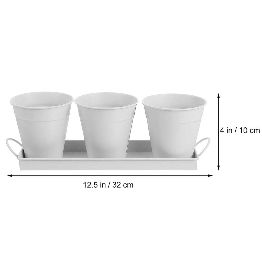9 pcs Garden Flower Pot with 1pc Tray G830937