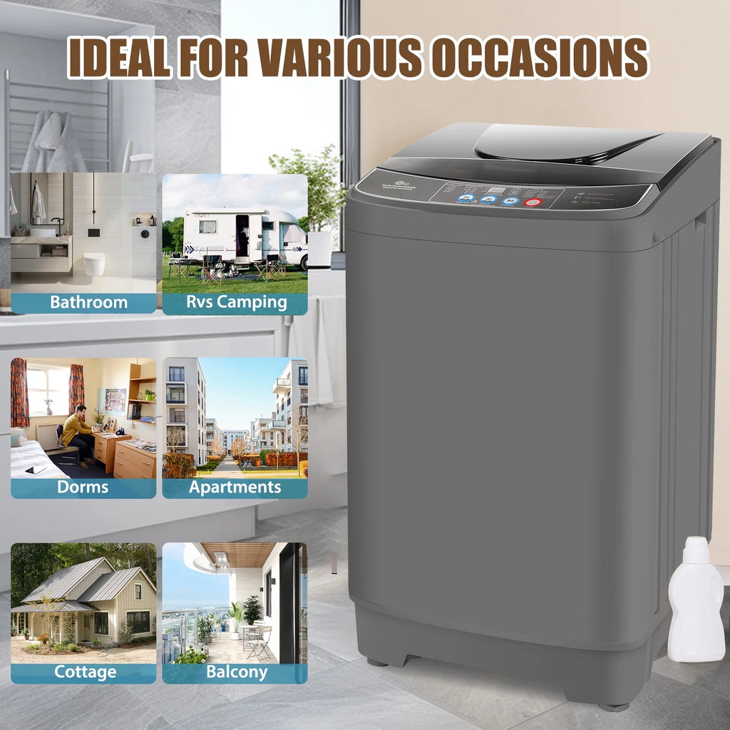 15.6lbs Fully Automatic Portable Washing Machine with LED Display O791862