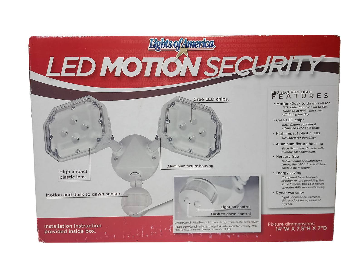 Outdoor Dual Head Motion Sensor LED Security Light Y859055