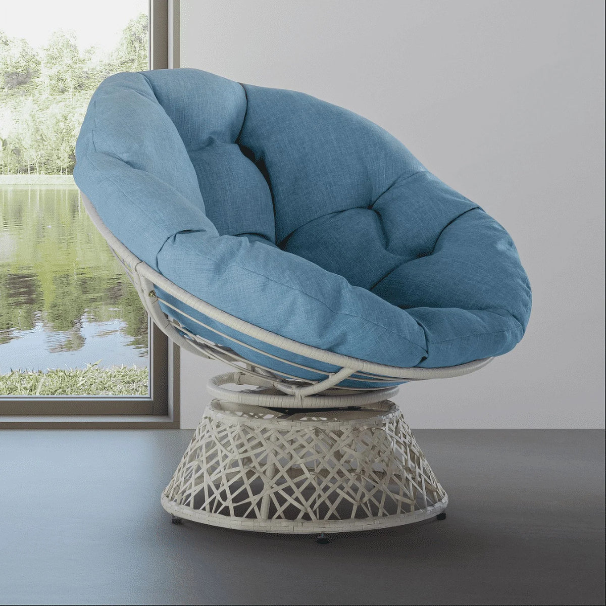 360 Swivel Papasan Chair with Fabric Cushion N43719
