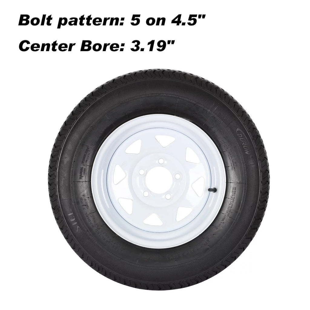ST205/75R14 8-Ply Trailer Tire with Rim Set of 2 Q111