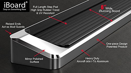 304 Stainless Steel Polished 6in Running Boards Side Steps C940