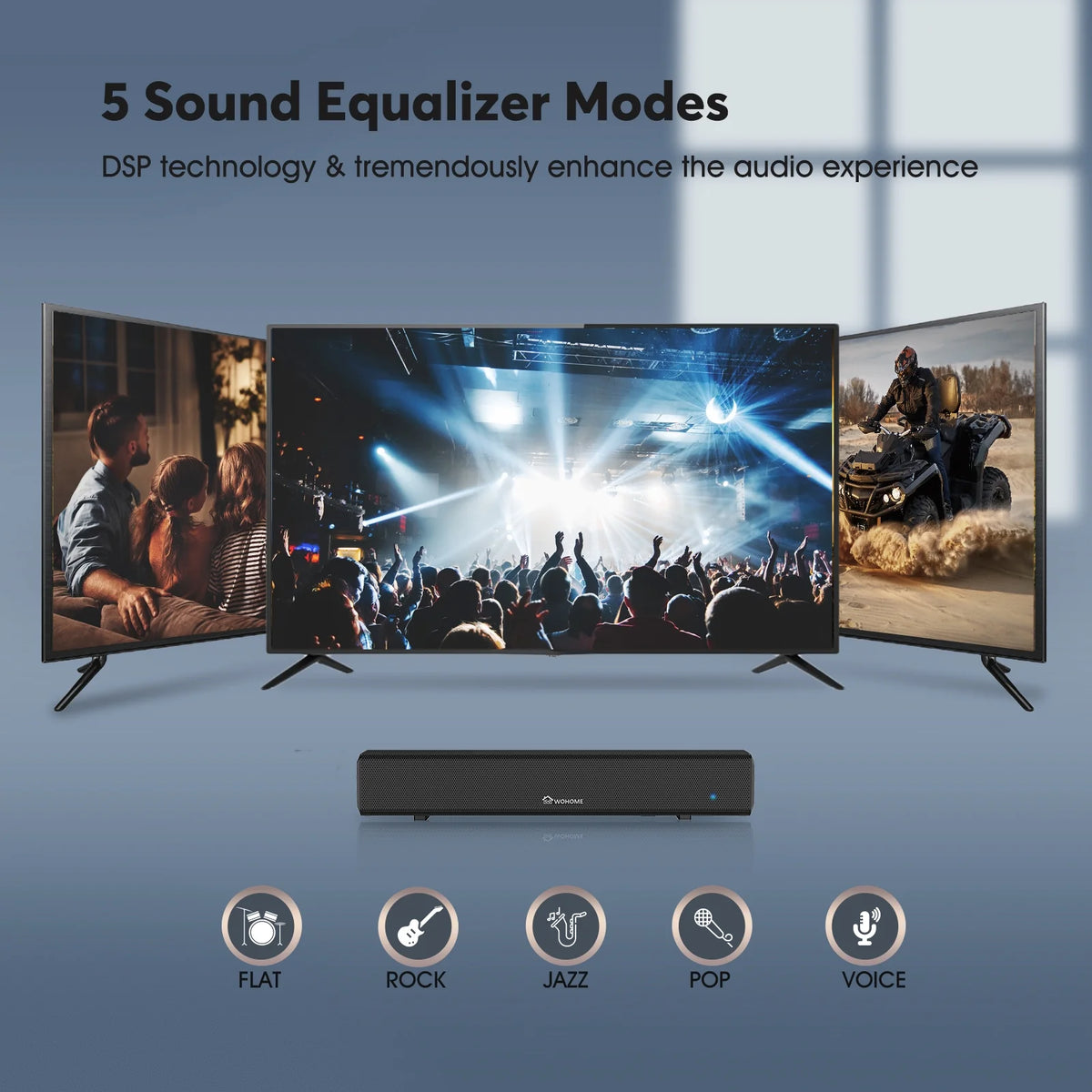 16-Inch 50W Soundbar with Bluetooth 5.0 and Subwoofer M970
