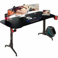 Black 63 inch Gaming Desk with Adjustable Height F7036