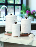 White Kitchen Canister Set of 3 C1083