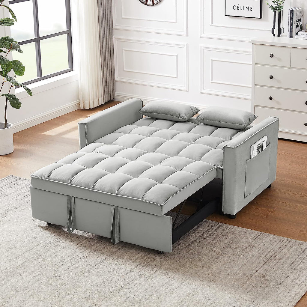 Velvet Loveseat Sofa Couch With Toss Pillows Y355859