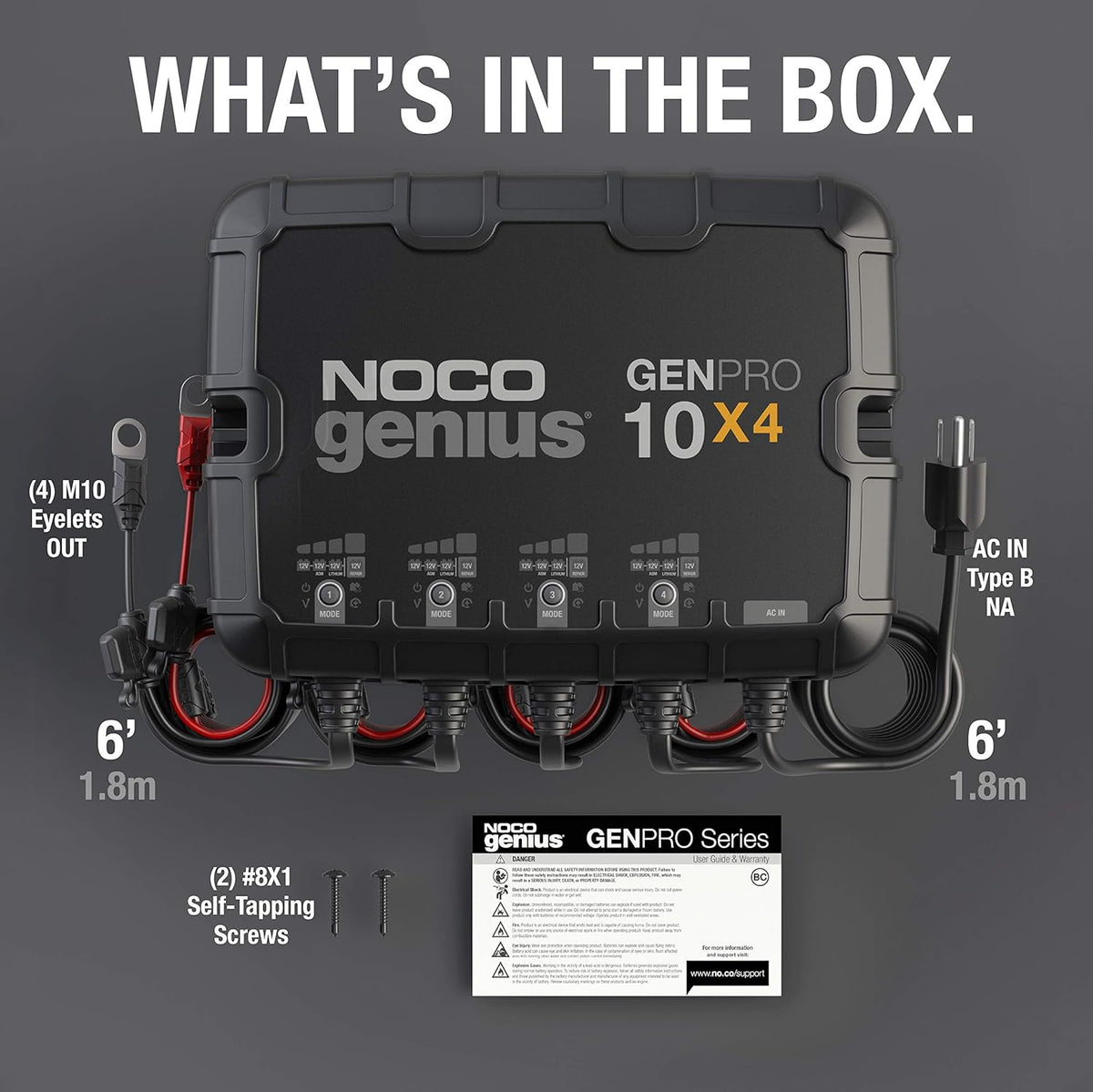 4-Bank 40-Amp Fully-Automatic Smart Marine Charger H7985