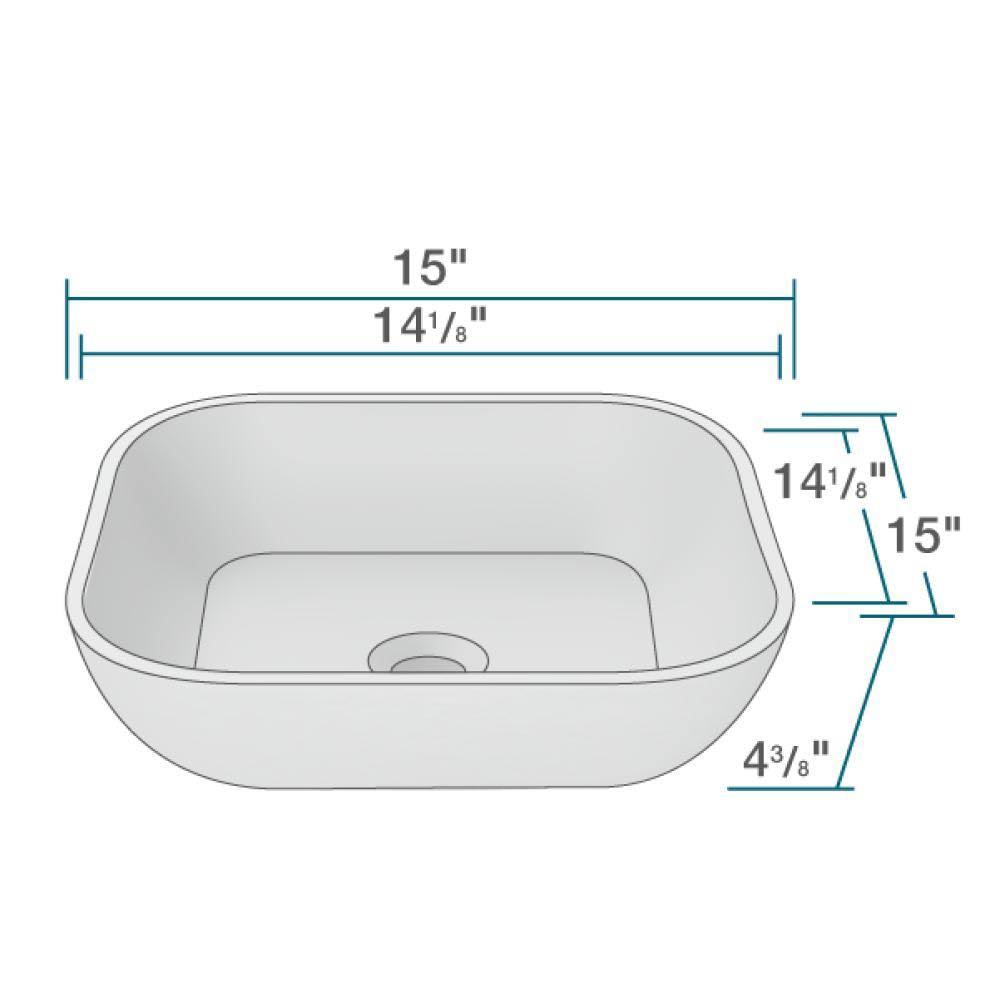 Square Vessel Sink with Brushed Nickel Pop-Up Drain A122