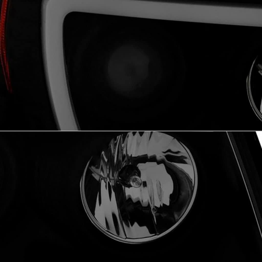 Black Smoke Headlights Pair with Light Bar DRL B3417