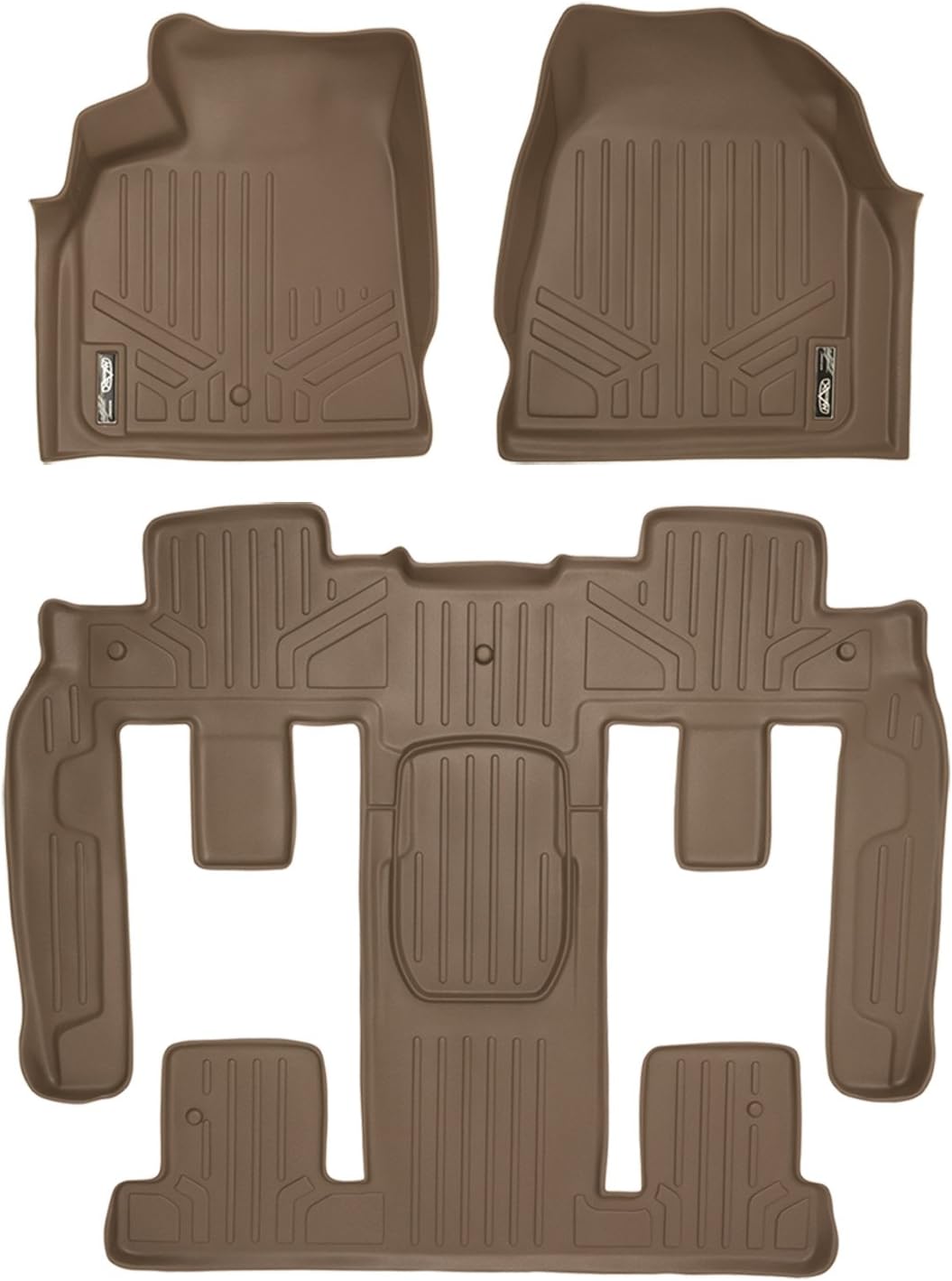 2 Row Tan Floor Mat Liner Set S9371