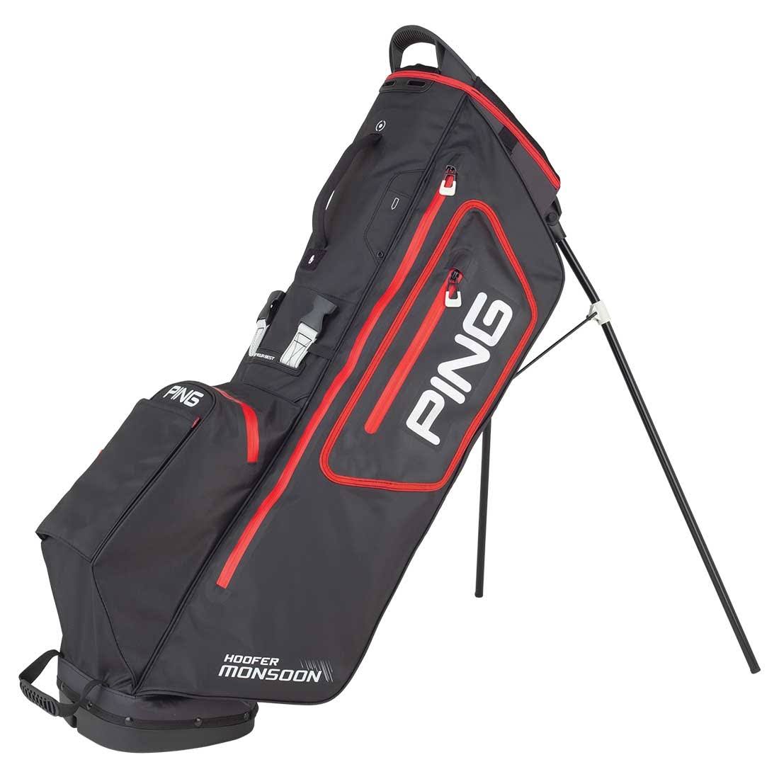 Stand Bag Black/White/Scarlet T915