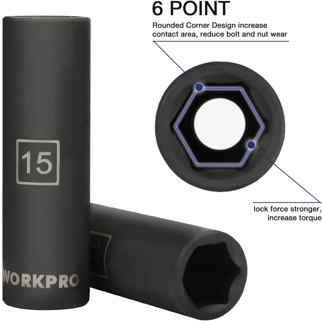 1/2 Drive 55-Piece Impact Socket Set with Extension Bars X93980