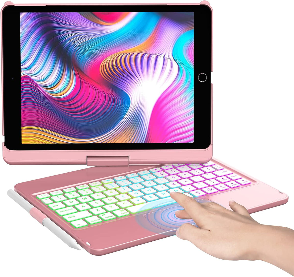 10 Color Backlit 360 Rotatable Keyboard Case N702