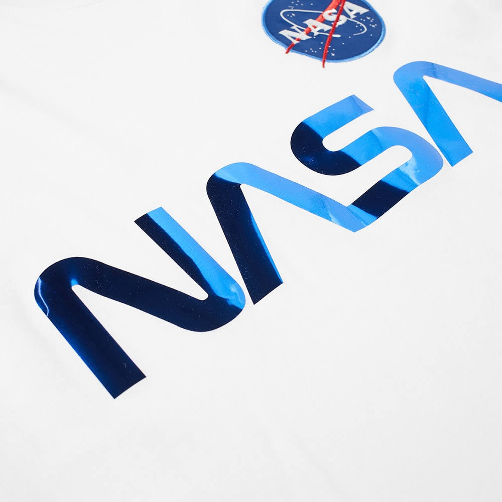 White & Blue Reflective Cotton Tee W277