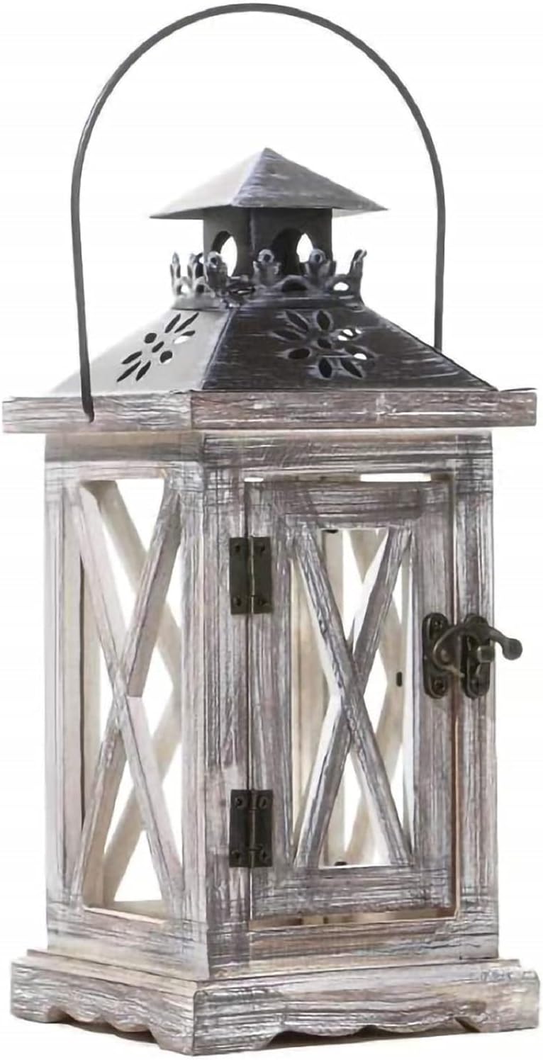 White Farmhouse Candle Lantern R776816
