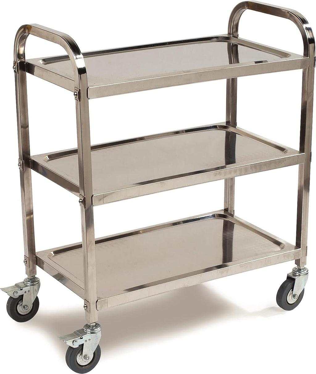 3 Shelf Stainless Steel Utility Cart, 400 Pound Capacity A360333