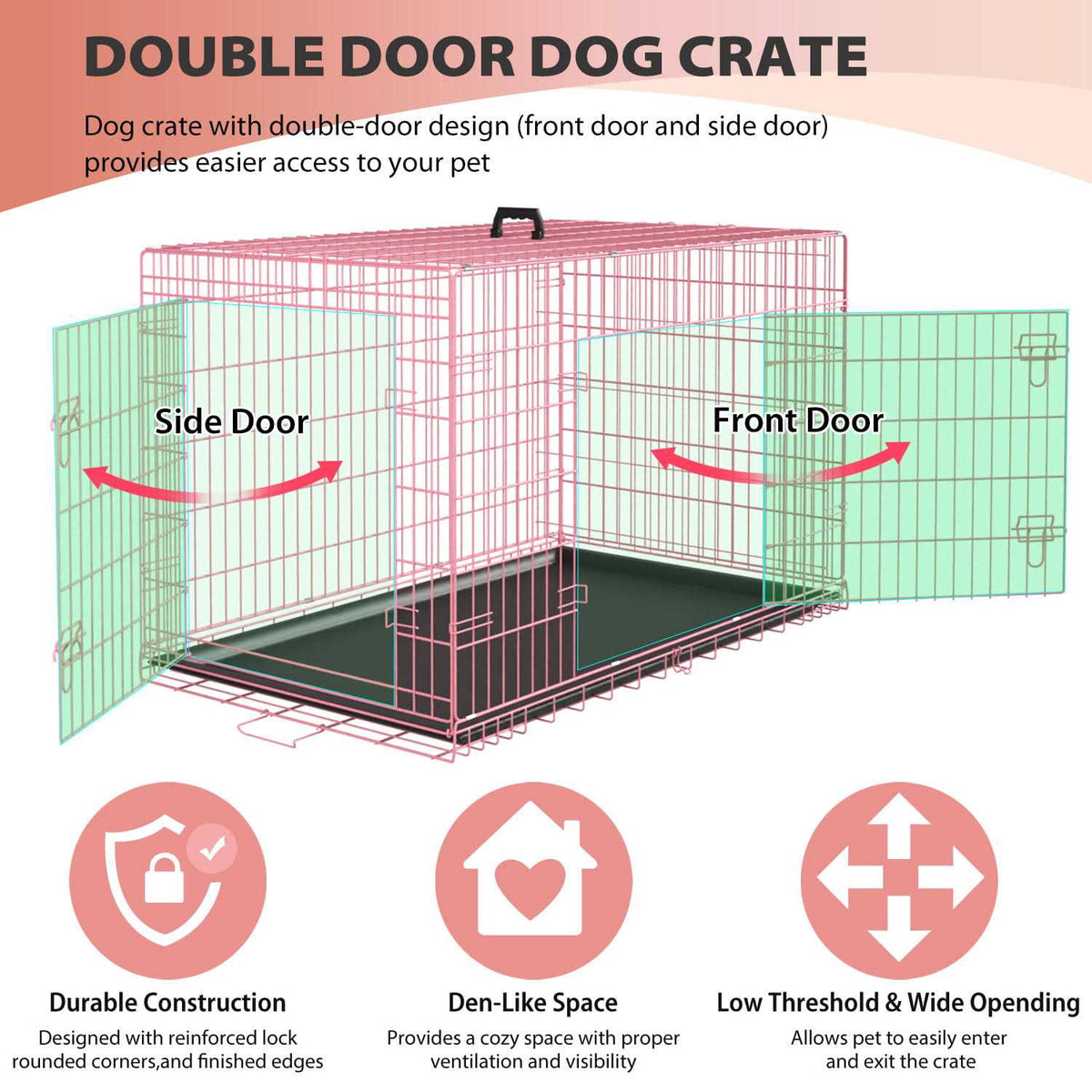 Foldable Large Dog Crate with Handle M40476