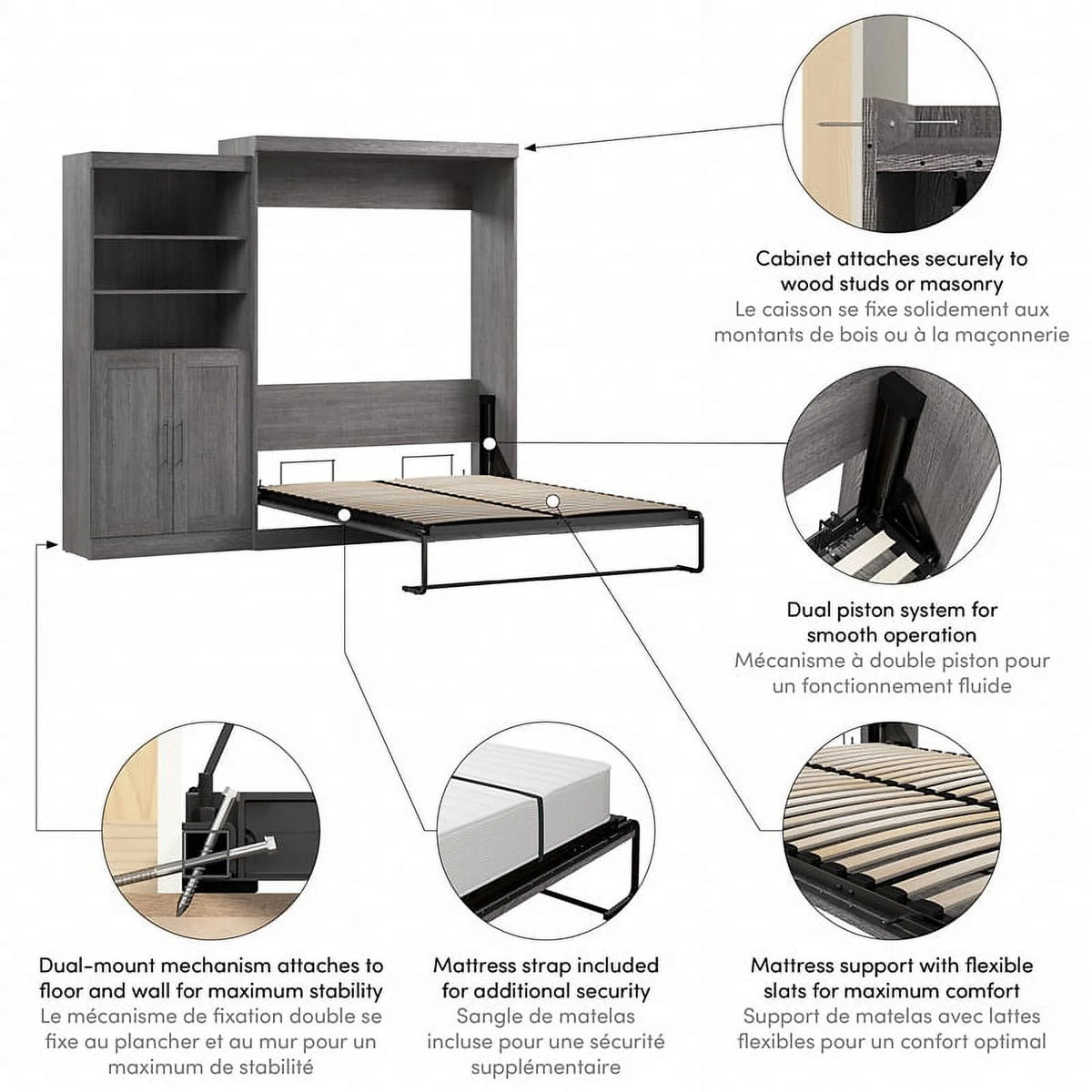 Queen Murphy Bed & Closet Organizer B291318