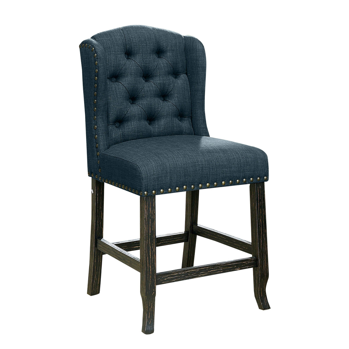 Dark Blue Counter Height Stool Set of 2 A4397