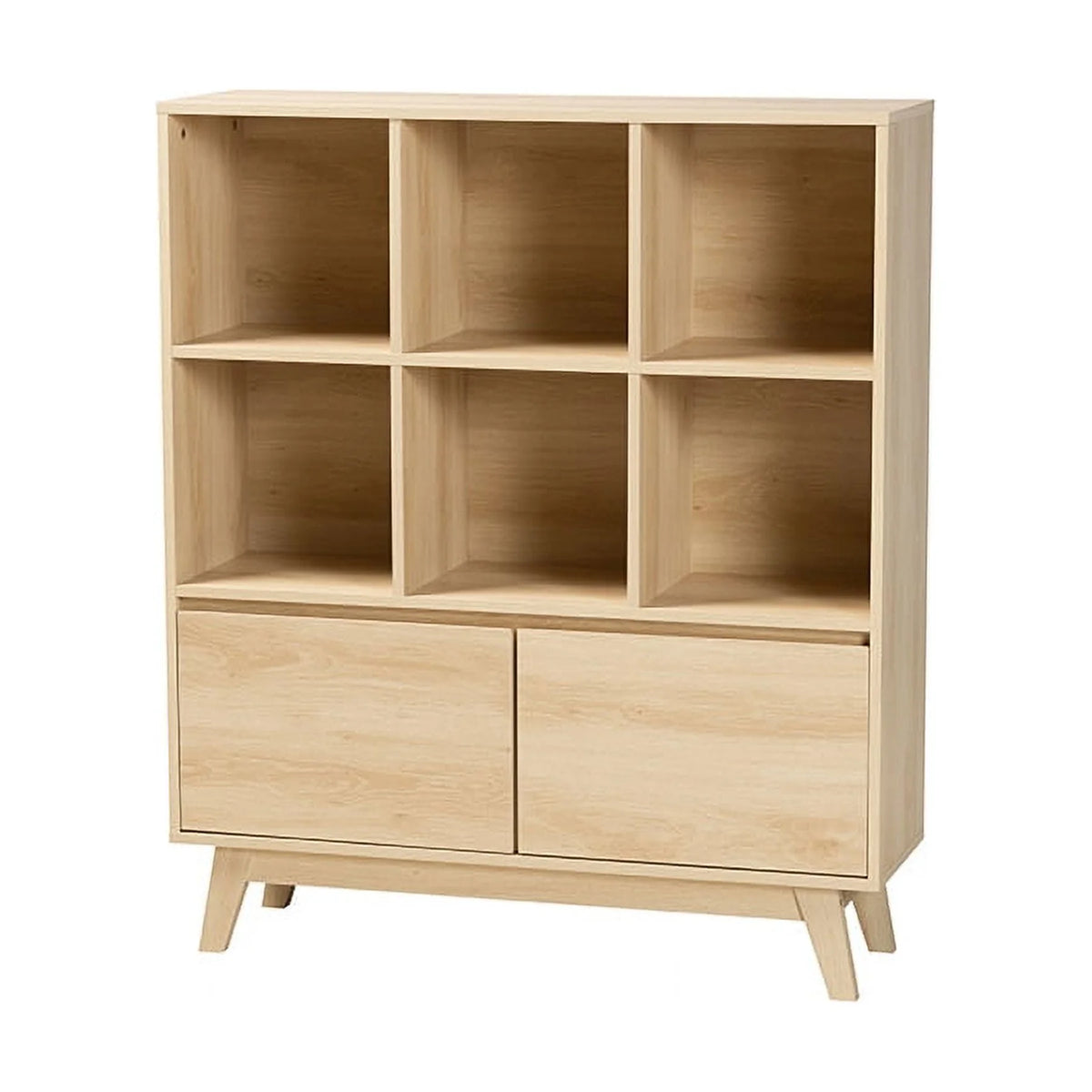 Oak Brown Finished Wood Bookshelf W3402