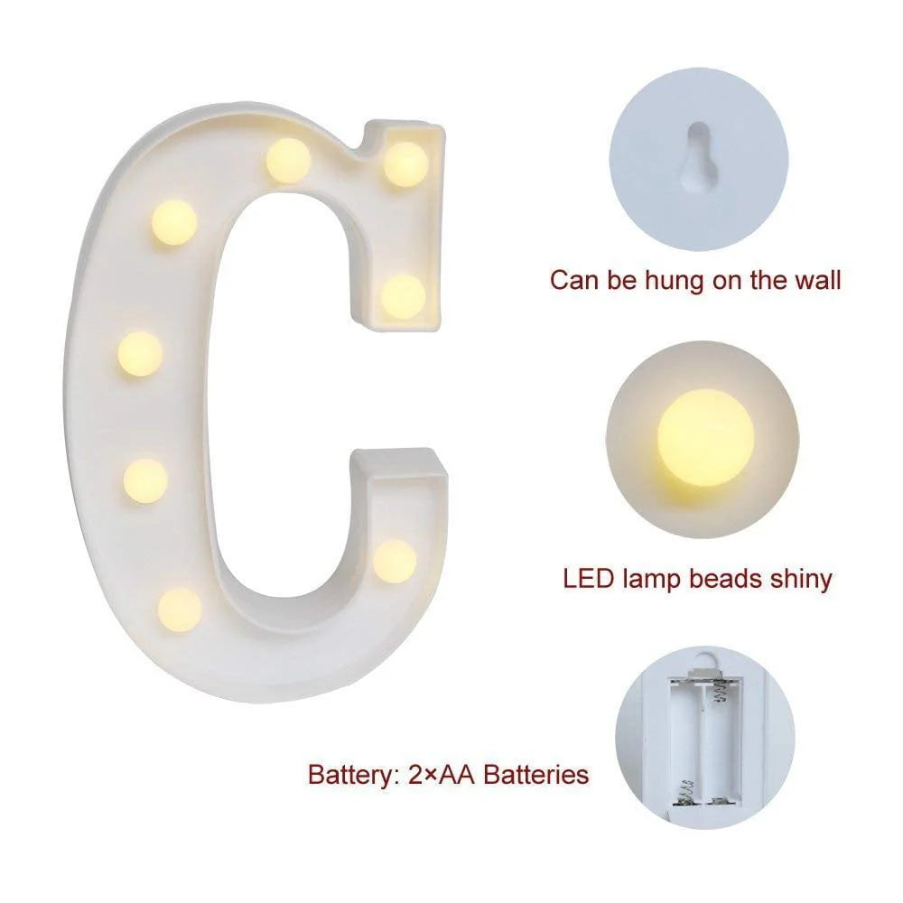 Light up Letter LED Alphabet Number Symbol Plastic Decoration O3921
