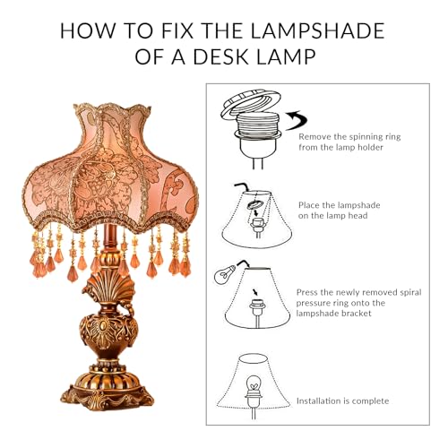 Antique Victorian Floral Table Lamp Fabric Lampshade Resin Base K126333