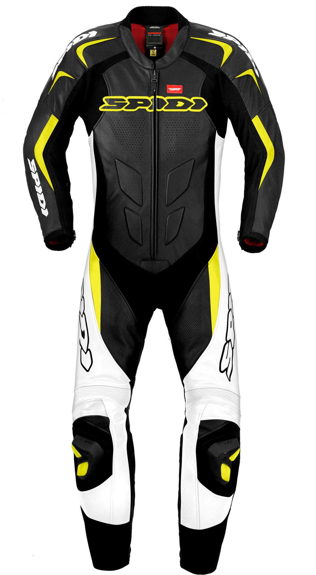 Black-Fluo Yellow Leather Suit O689