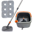 6 Packs Spin Mop and Bucket Set with Self Wringing 360° Rotating Square Mop-Head M75255