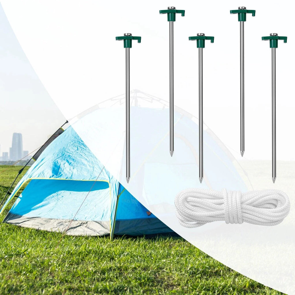 20 PCS Heavy Duty Tent Pegs and Ropes Set W1773