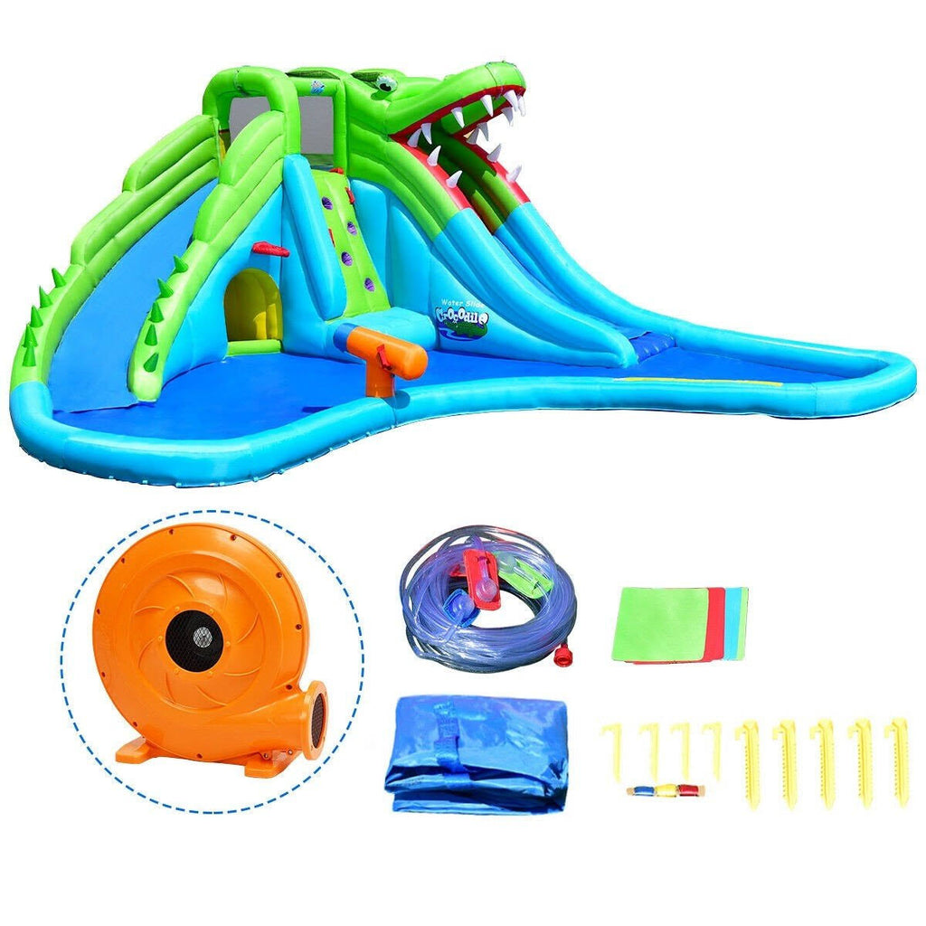 Crocodile Inflatable Water Slide Climbing Wall Bounce House L641402