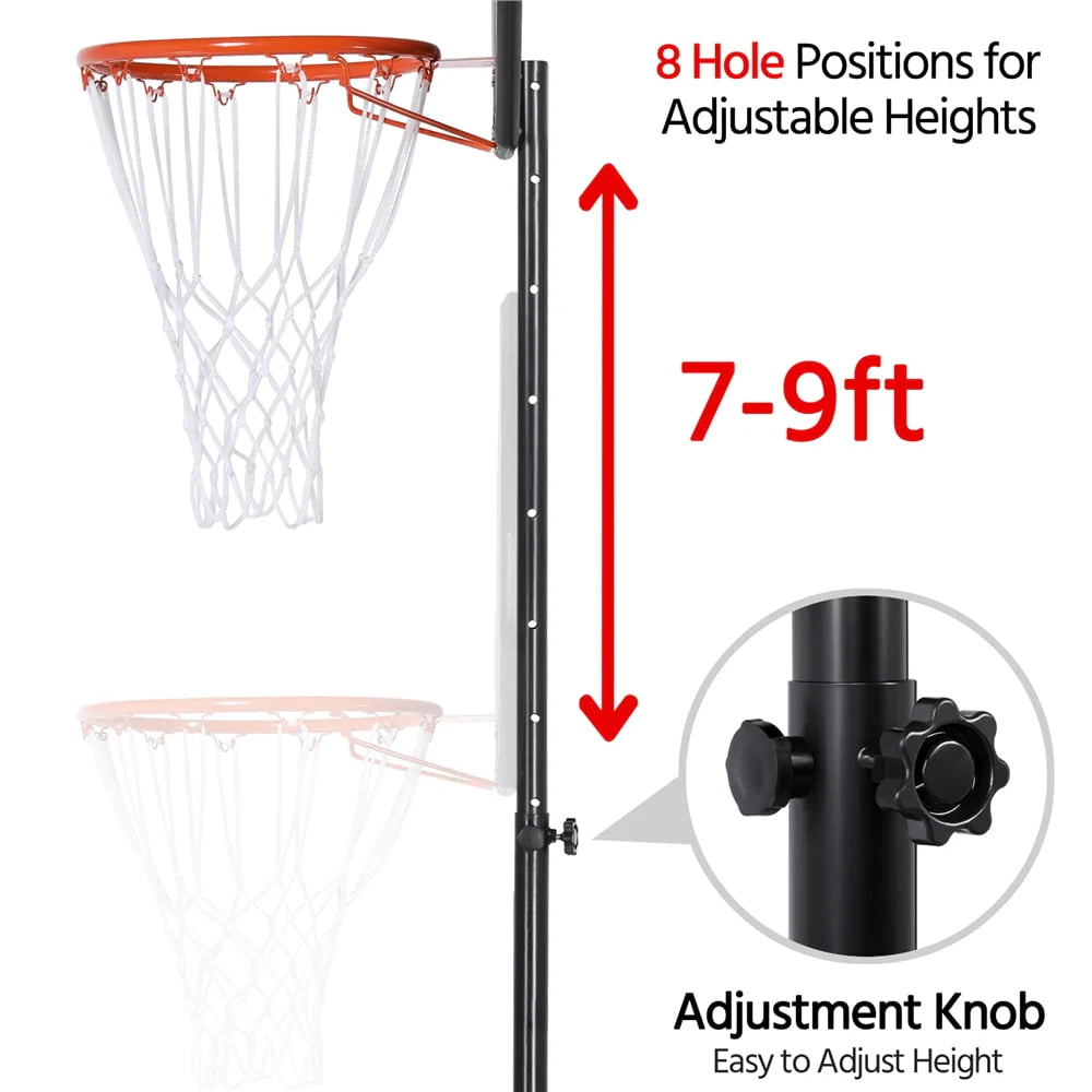 7 to 9 Ft Portable Basketball System Hoop B6144