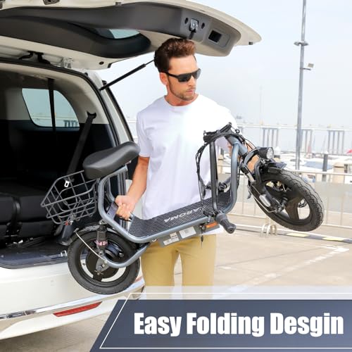 500W/800W/1200W Electric Scooter with Seat, 14" Fat Tire, Foldable Electric Scooter E80927
