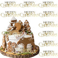 10Pcs Christmas Cake Toppers Acrylic Mirror Gold Silver C778