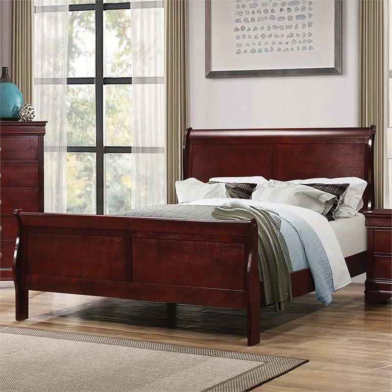 Cherry Full Sleigh Bed H70896