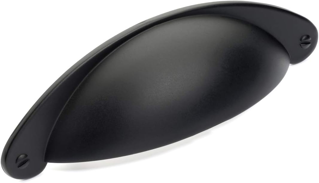 Black Flat Shaker Style Cabinet Pull, 25-Pack E80873