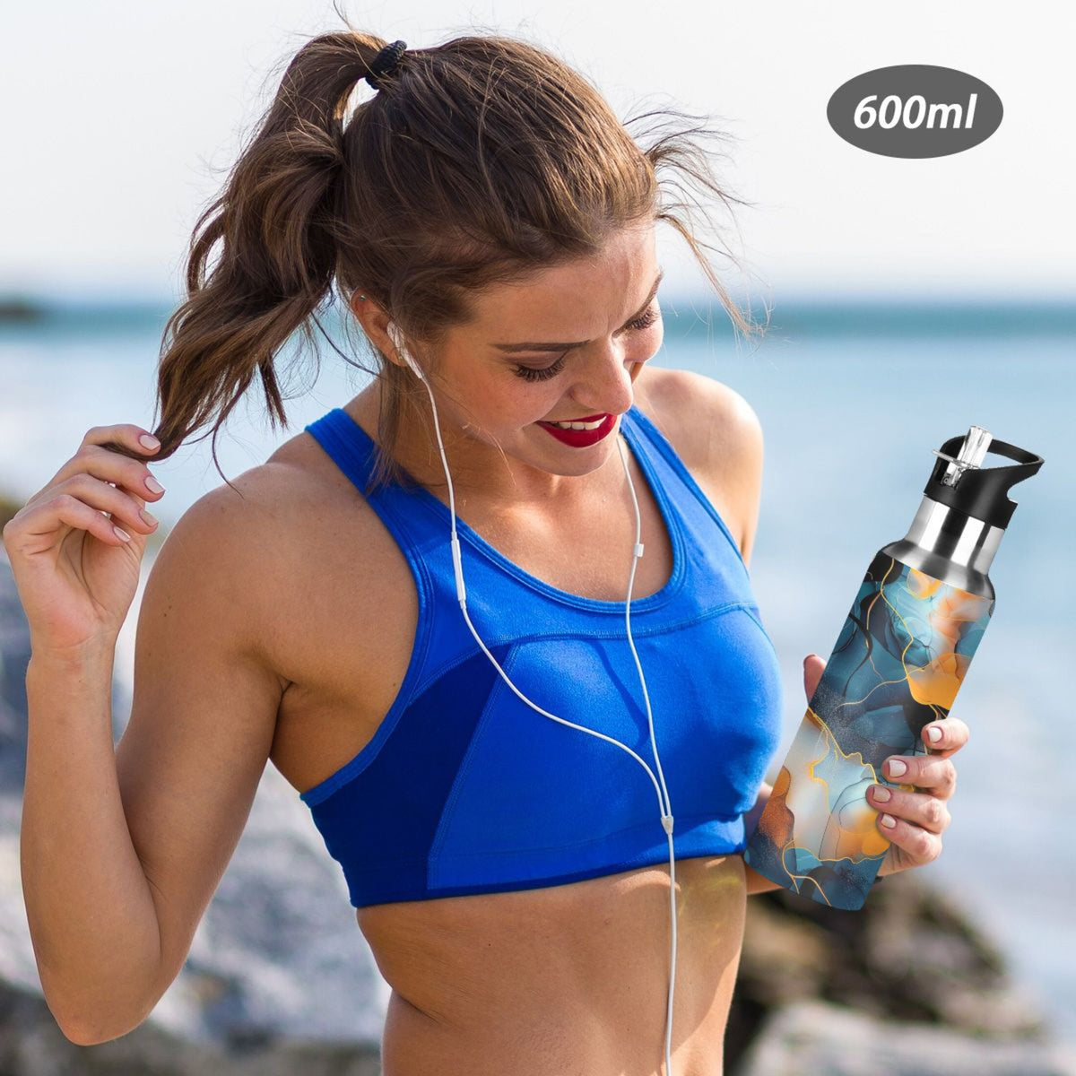 20 oz Stainless Steel Insulated Water Bottle with Straw Lid D706766