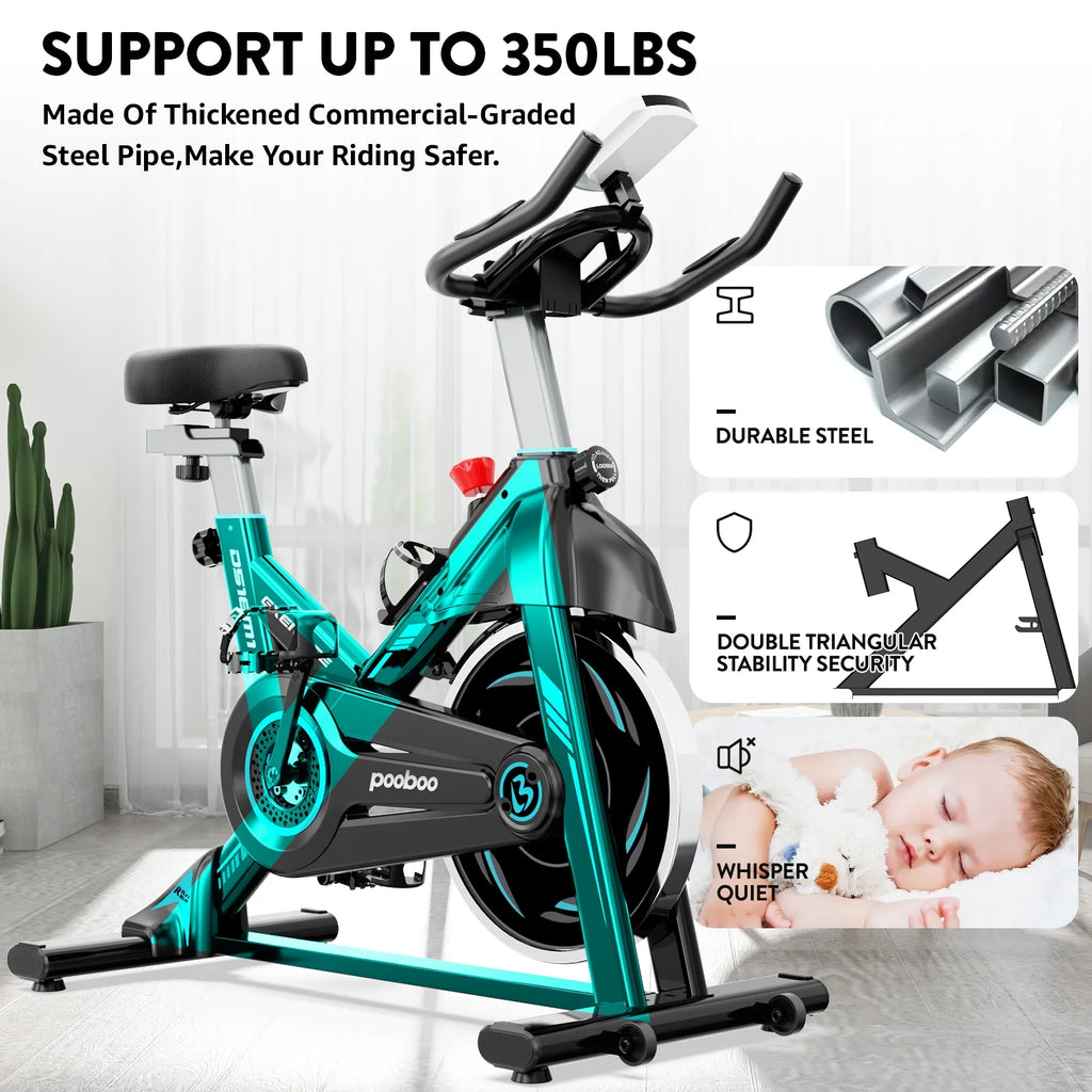 Indoor Cycling Bike Magnetic Stationary Exercise Bike 40lbs Flywheel I686607