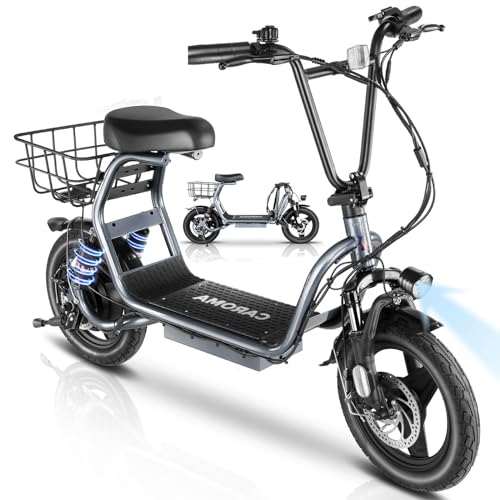500W/800W/1200W Electric Scooter with Seat, 14" Fat Tire, Foldable Electric Scooter E80927