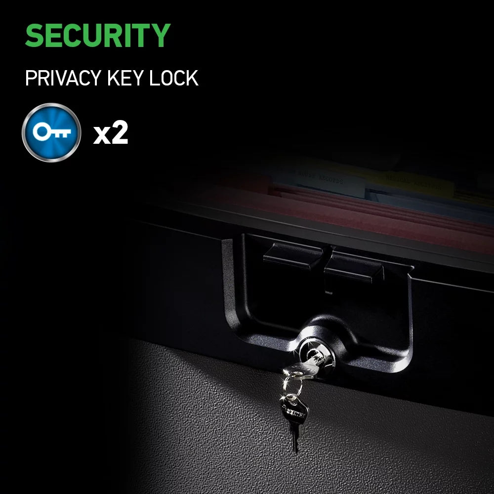 Fire-Resistant Water-Resistant Key Lock Safe Box 0.65 cu. ft. J96998