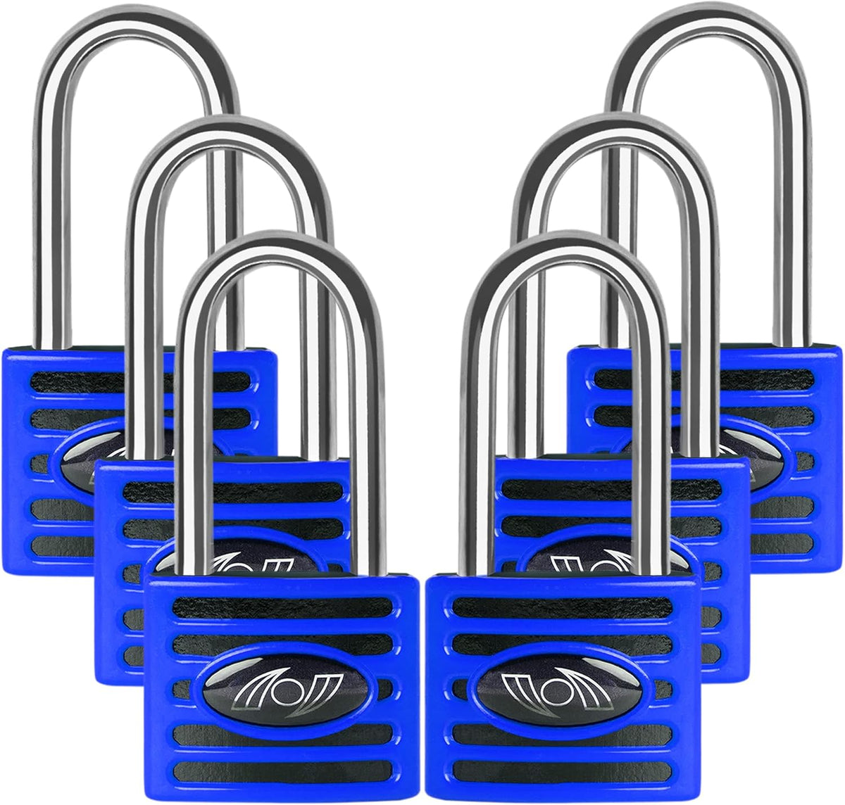 2.5 Inch Long Shackle Keyed Alike Padlocks 6 Pack Red K8495