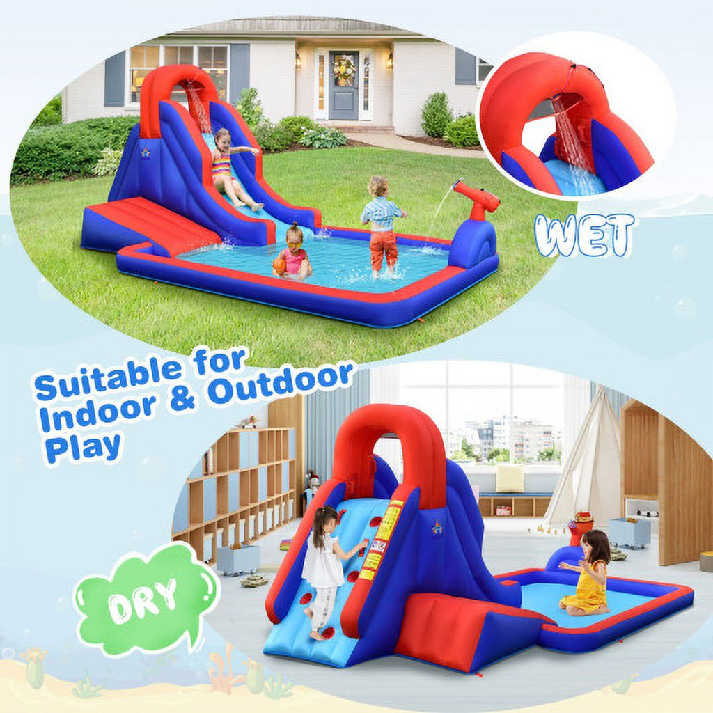 5-in-1 Inflatable Water Slide with Climbing Wall N639538