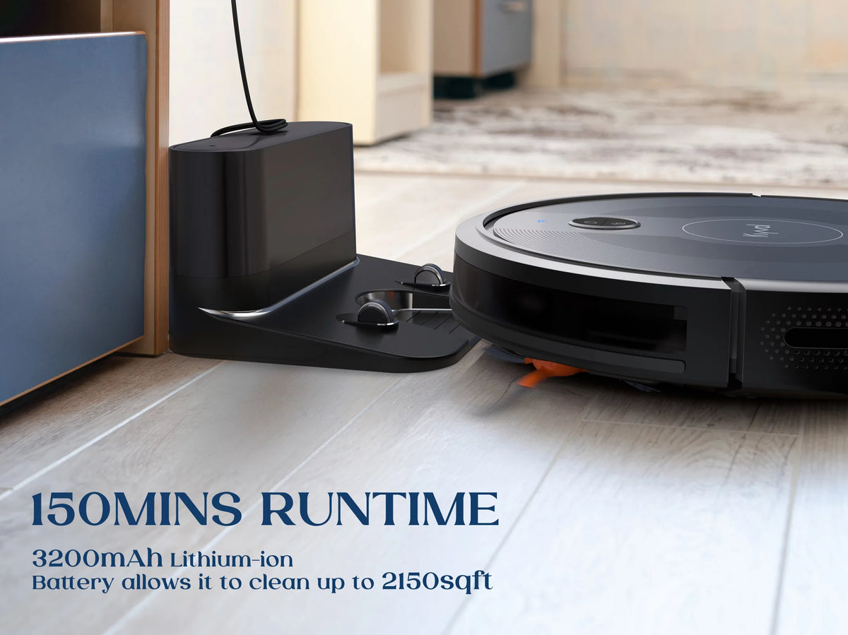 Robot Vacuum Cleaner with Mapping Technology, 2600Pa, 150 mins Runtime, Ultra-Slim V725273