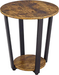 Small Round Side Table with Storage Shelf T8719