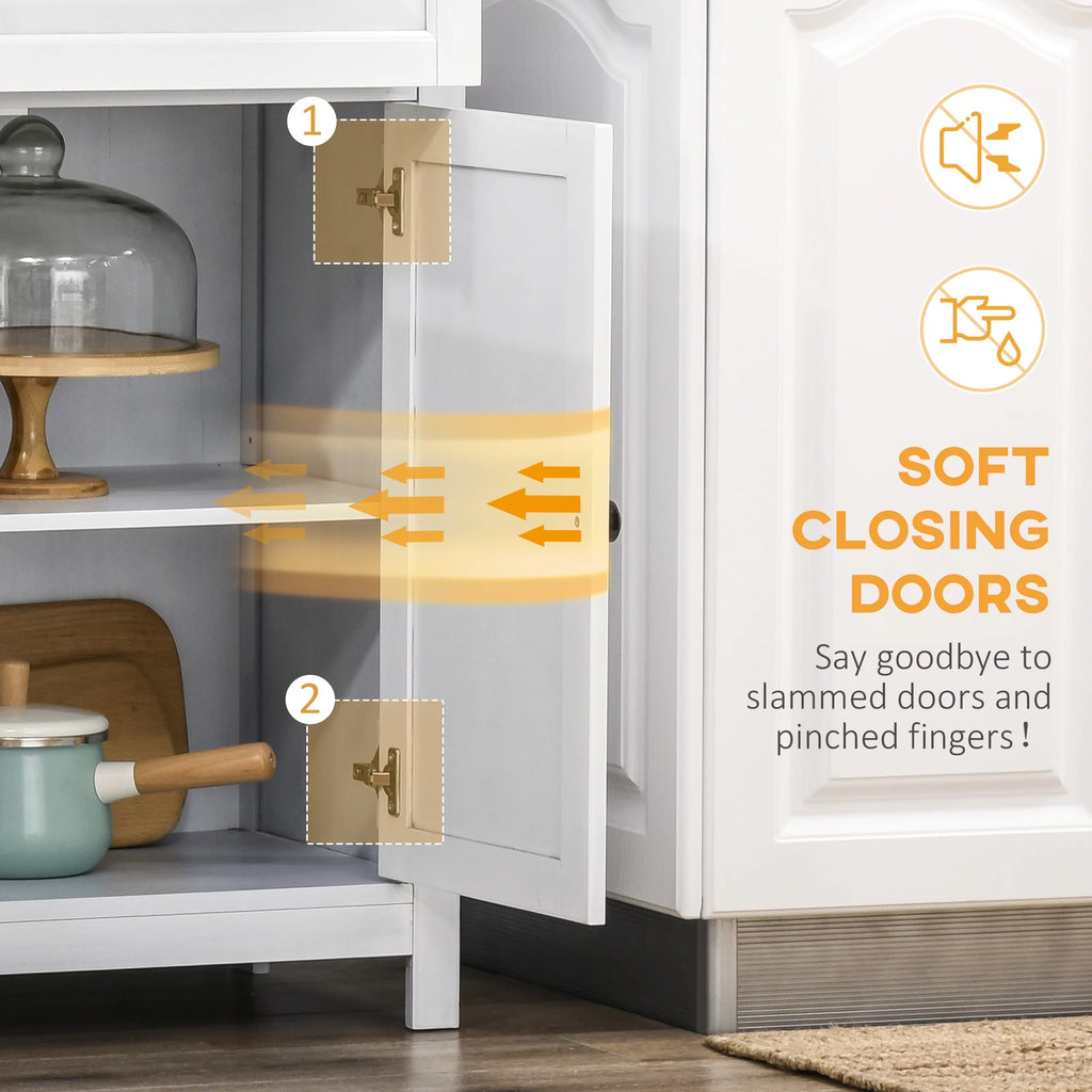 White Pinewood Kitchen Pantry Storage Cabinet T384136