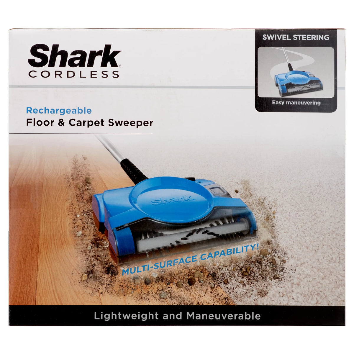 Lightweight 10 Inch Cordless Rechargeable Floor and Carpet Sweeper T27905