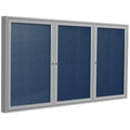 Navy 3-Door Enclosed Vinyl Bulletin Board A355