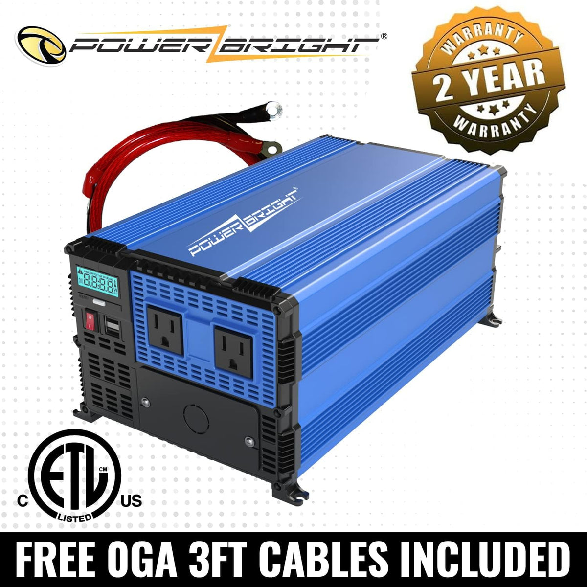 4000 Watts 12V to 110V Modified Sine Wave Power Inverter N342597
