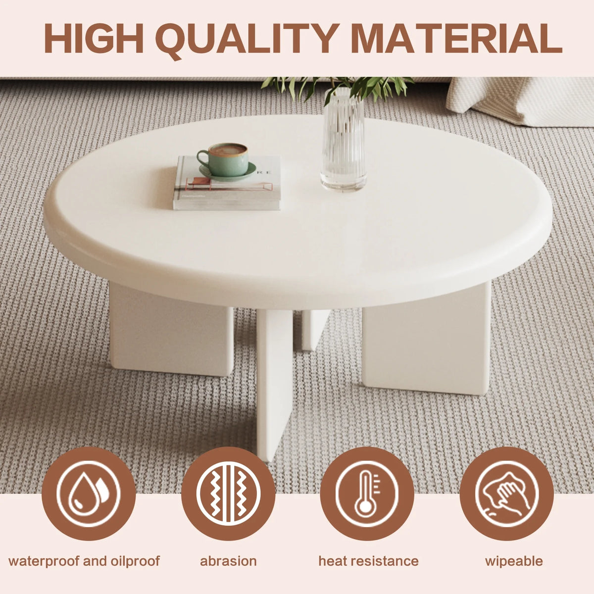 White Round Coffee Table E573