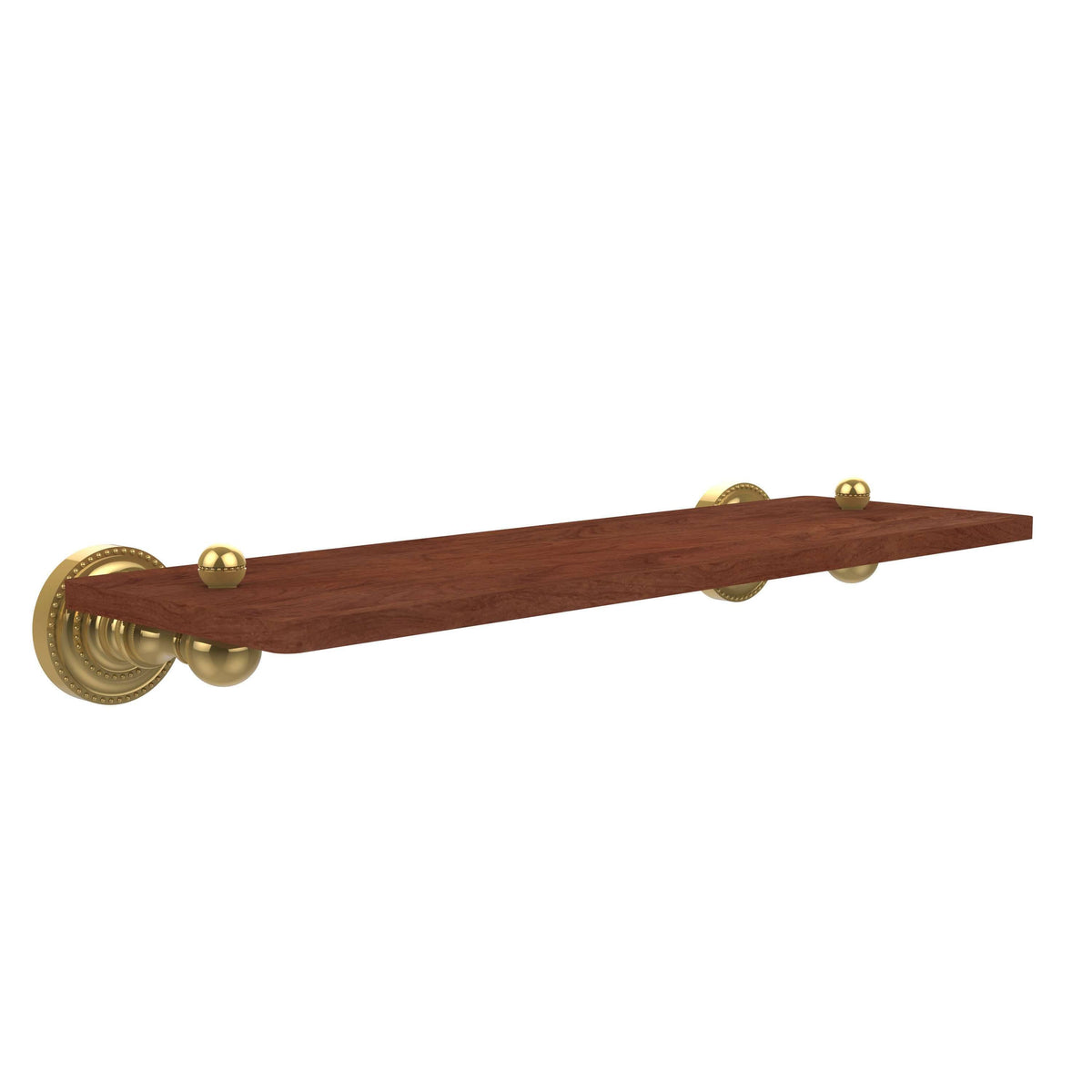 16 inch Solid Ironwood Shelf Unlacquered Brass E746123