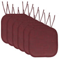 Burgundy Herringbone Memory Foam Chair Pad 6 Pack U19553
